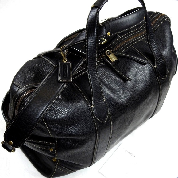 Coach Other - COACH Men's Leather Duffle Gym Travel Bag Black